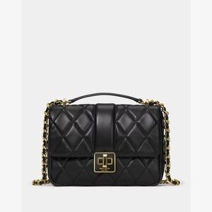 NWT Kate Spade Carey Quilted Small Flap Crossbody Shoulder Bag Black KM708